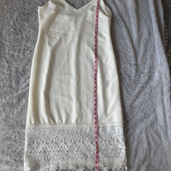 NWT June & Hudson White Lace Slip Dress Midi V Neck Minimalist Chic XL - Picture 7 of 8